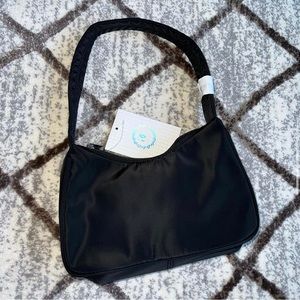black nylon shoulder bag